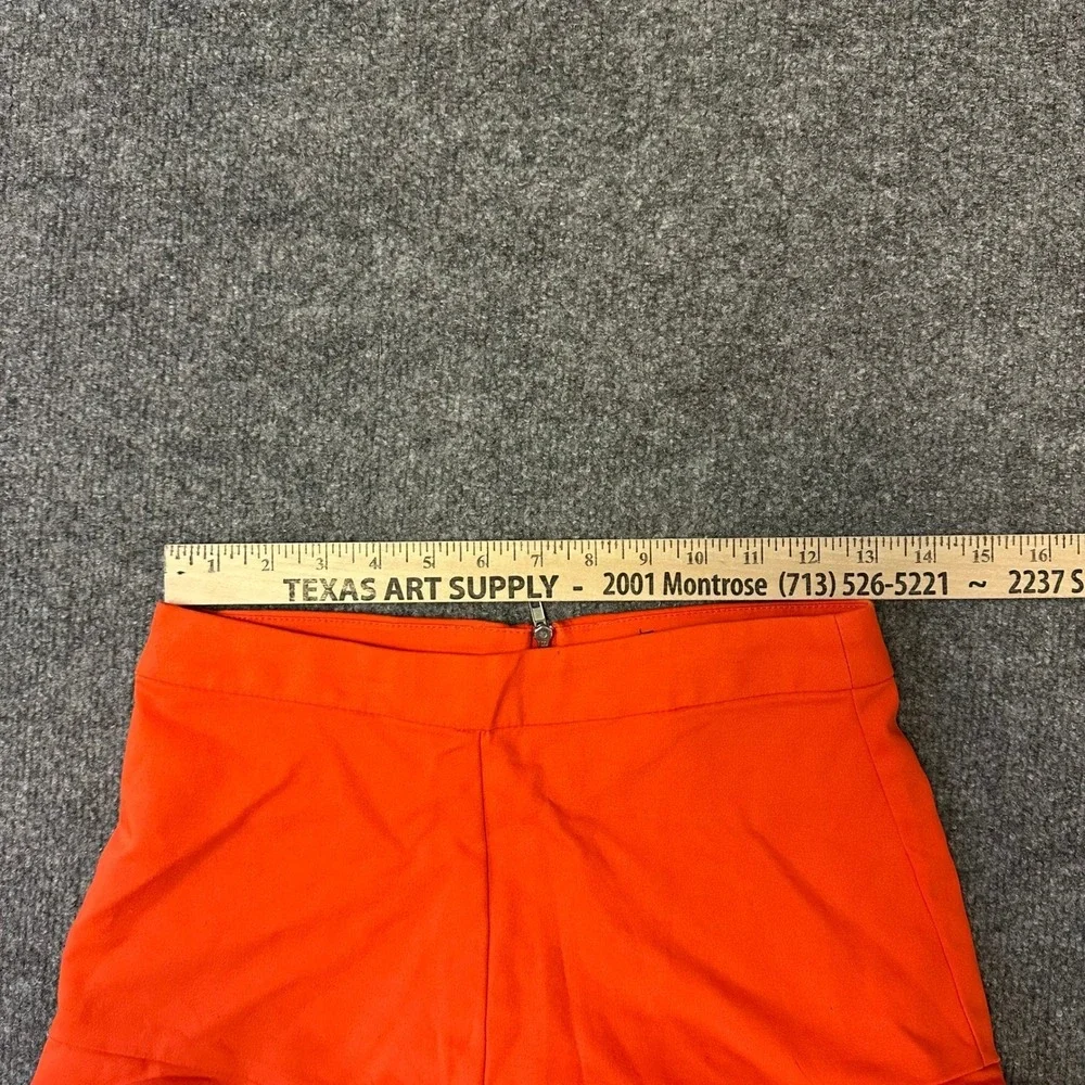 Zara Shorts Womens Size S Orange Ruffle Hem Casual Rear Zip Summer Trafaluc